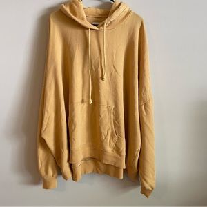 AMERICAN EAGLE Oversized Forever Hoodie in Mustard Yellow - Size XXL